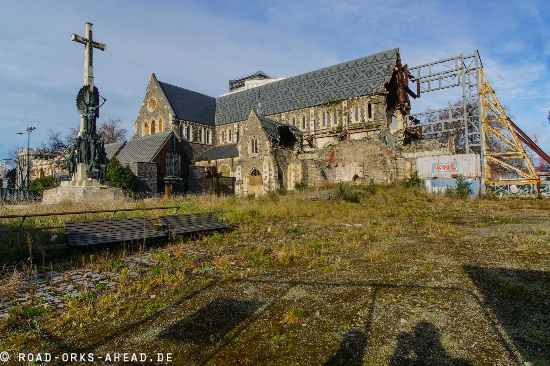Zerstörte Christchurch Kathedrale