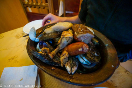 Curanto - Fleisch, Meeresfrüchte und Fisch